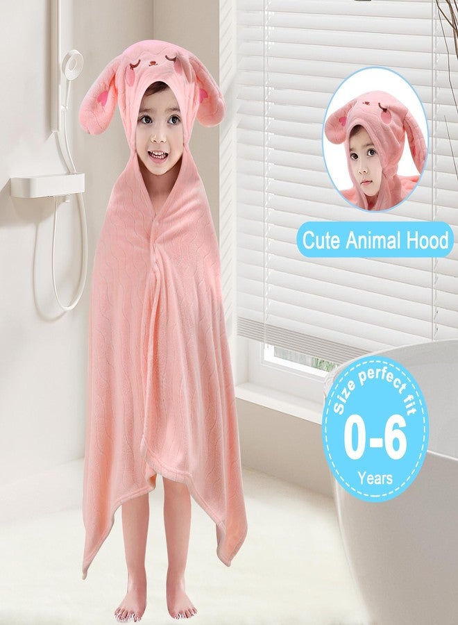 مناشف أطفال بغطاء رأس من VZZNN، عبوة من قطعتين - 26 × 55 بوصة، مناشف استحمام فائقة النعومة للأطفال حديثي الولادة، مناشف فائقة الامتصاص ومضادة للحساسية للأطفال الصغار من عمر 0 إلى 6 سنوات (فيل + أرنب) - Image 4